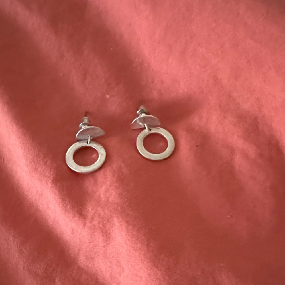 Elegant Silver Circle Earrings